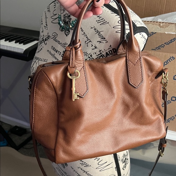 Fossil Handbags - Fossil Tan Leather Satchel #ZB7268